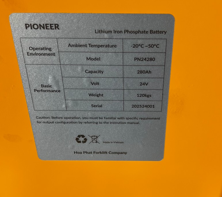 Pin lithium xe nâng kho lạnh dung lượng cao