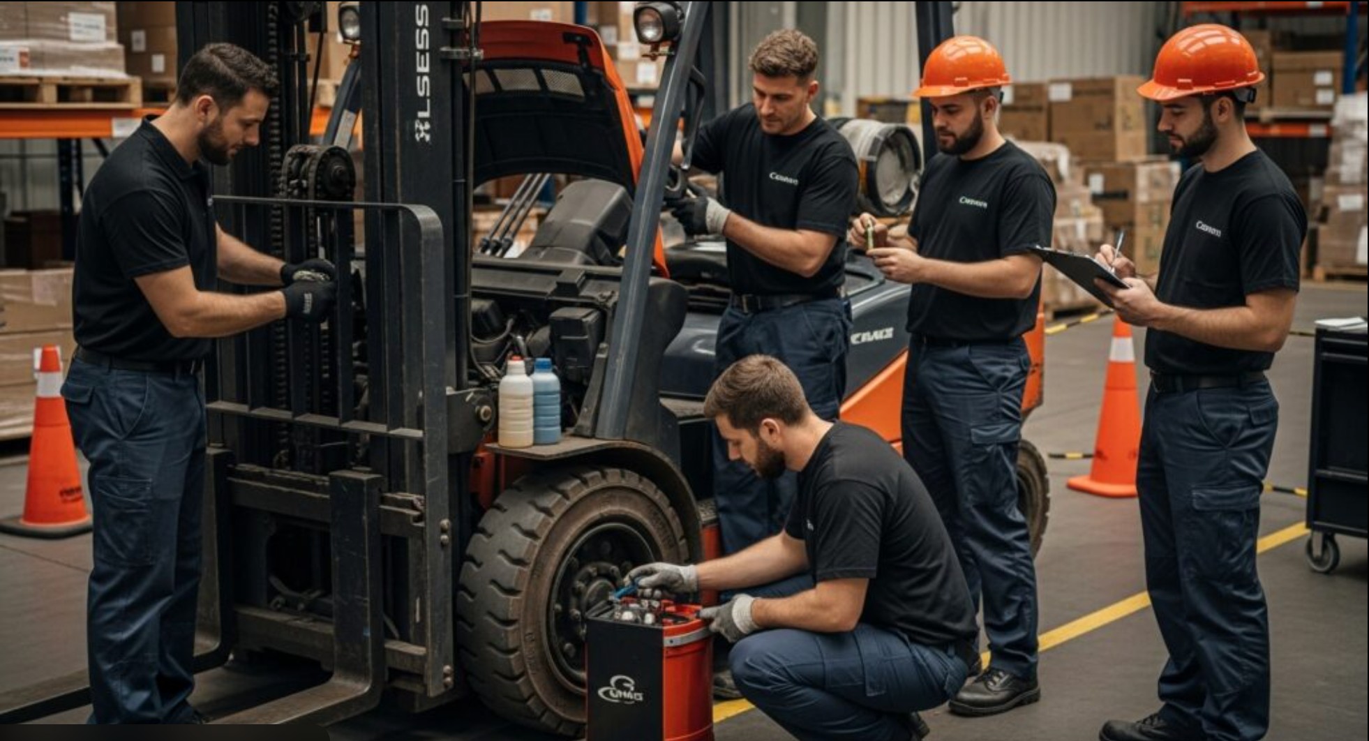 Kiểm tra hệ thống điện xe nâng Hyundai trước khi sửa chữa