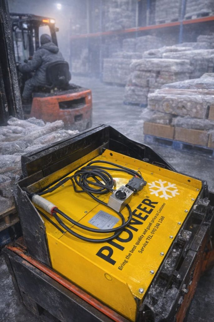 pin lithium xe nâng kho lạnh thuỷ sản